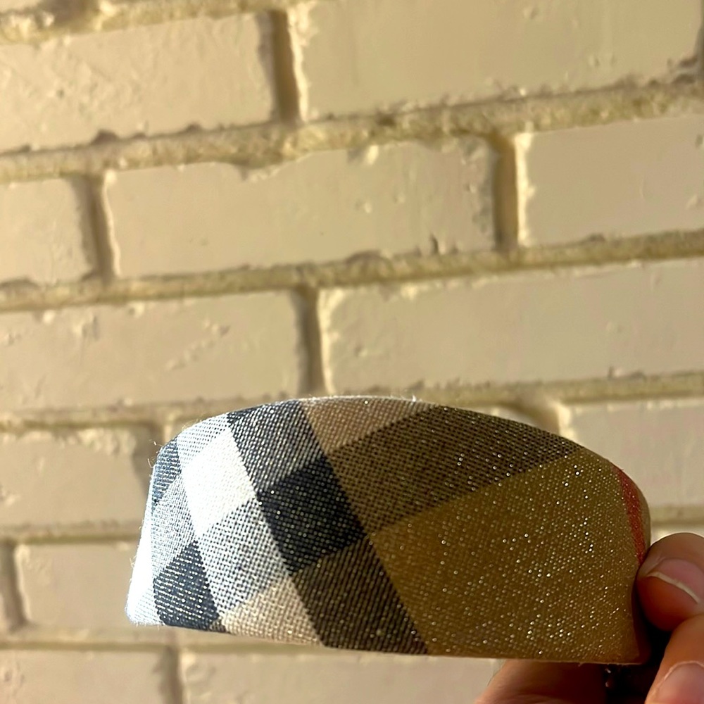 Burberry- Plaid Headband in Black and Tan